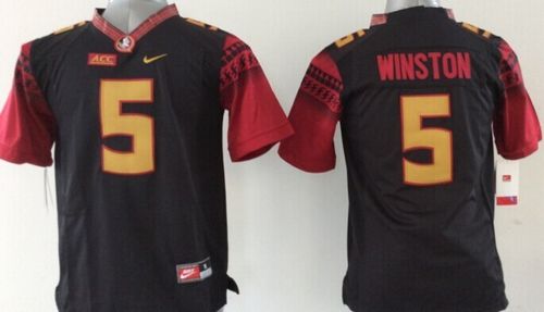 Seminoles #5 Jameis Winston Black Limited Stitched Youth NCAA Jersey